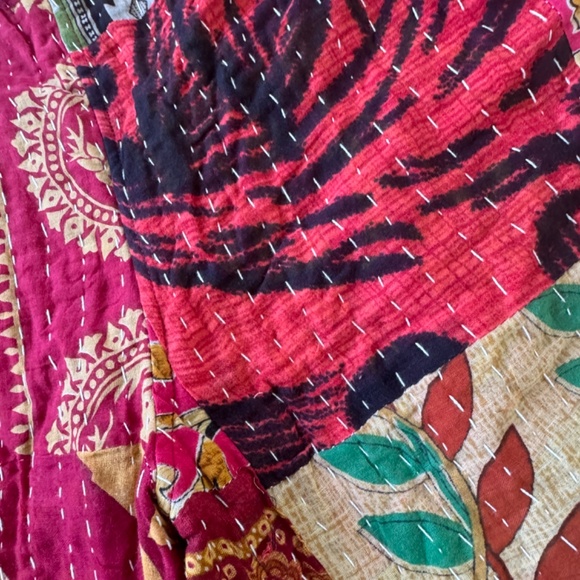 Kantha Patchwork Cropped Flare Pant - Picture 3 of 6